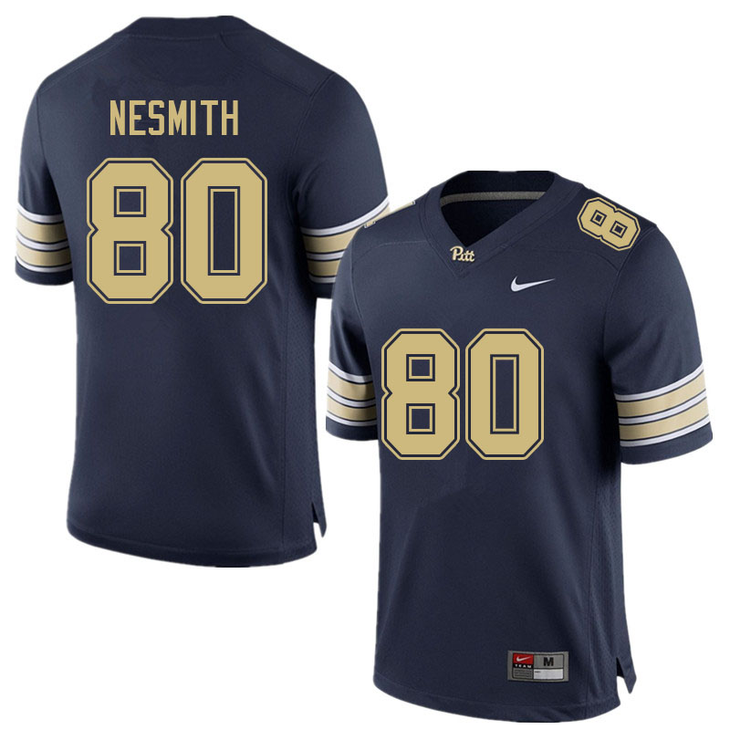 Men #80 Isaiah Nesmith Pitt Panthers College Football Jerseys Sale-Navy